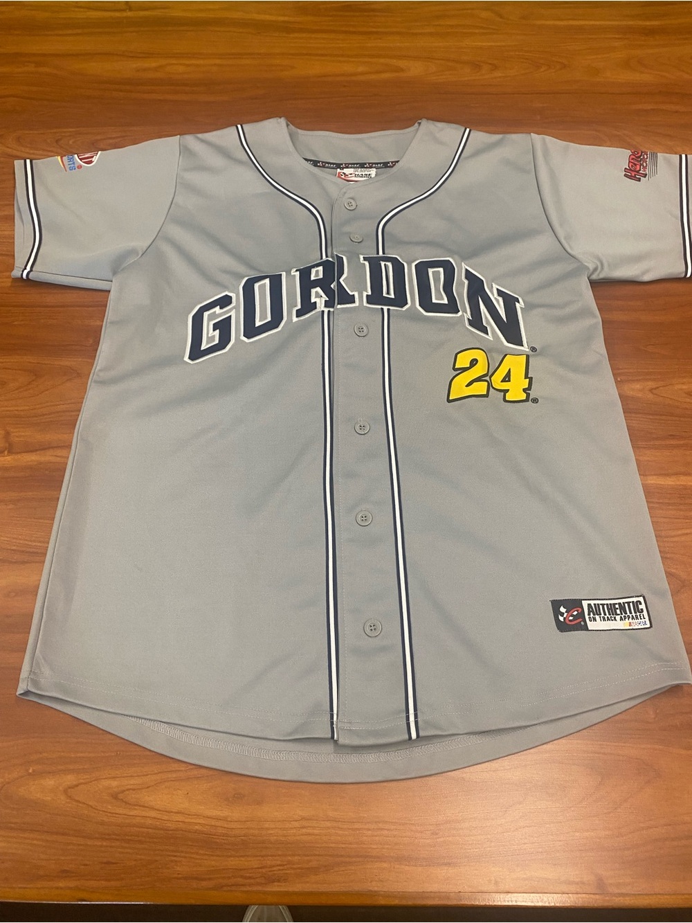 NASCAR Jeff Gordon #24 Size Medium Gray Button Down Jersey Chase Authentics